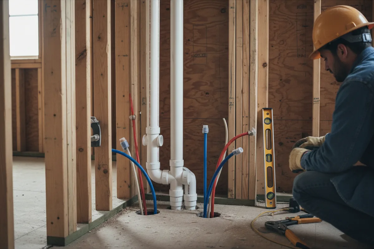 Drain and supply rough-in during Toilet Repair and Installation in Palmer